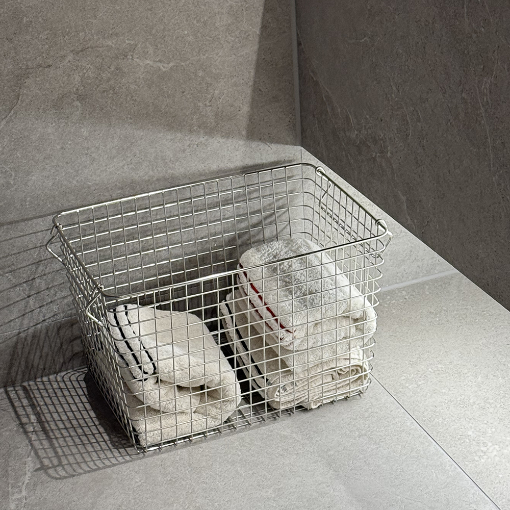 [단독] 철제 스텐 바구니 와이어 바스켓 다용도 수납 펜트리 정리 M