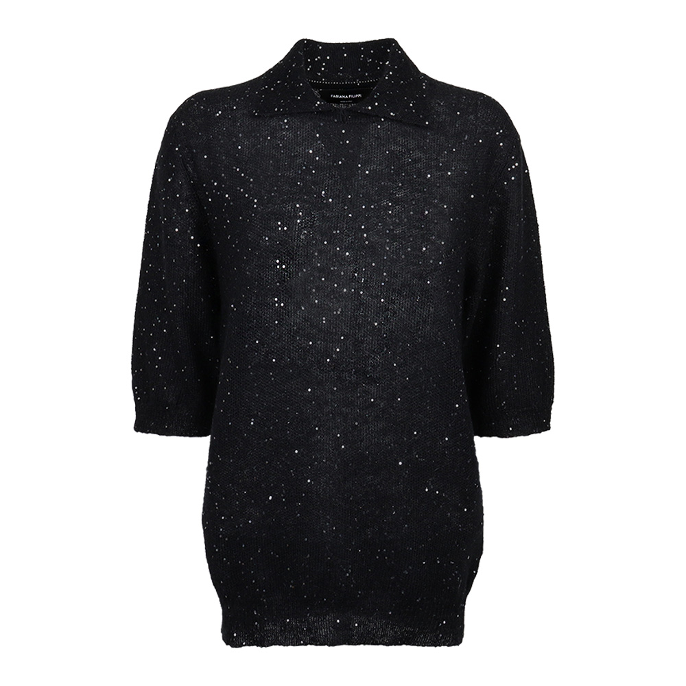 파비아나 필리피 여성 시퀸 디테일 모헤어 블렌드 폴로 셔츠 MAD265F083 D817825