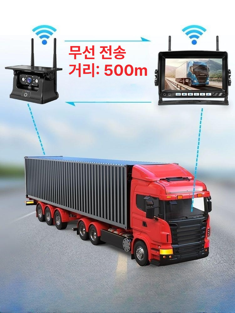 후방카메라 화물차 캠핑카 무선 카메라+모니터 자동차 태양광 2.7인치 단일 안테나 AHD-X36 - 상품 이미지