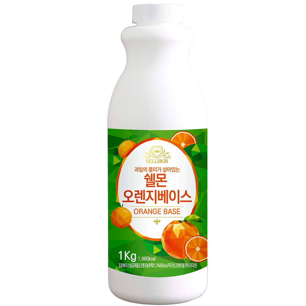 카페음료 시럽 농축액 쉘몬  오렌지1kg 음료베이스 종류 30여가지