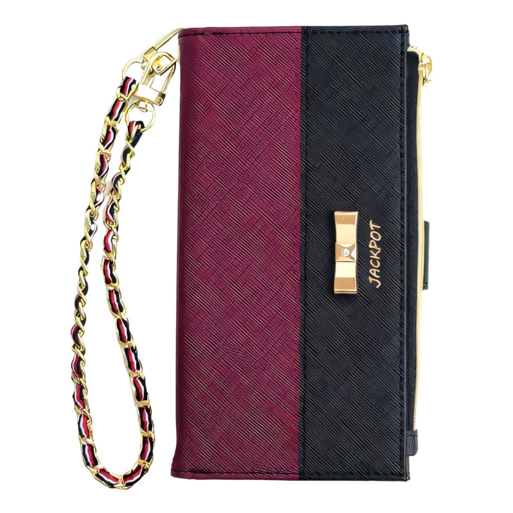 레이디 지퍼형 지갑 다이어리 케이스 카드 수납 버건디, 갤럭시노트20 울트라