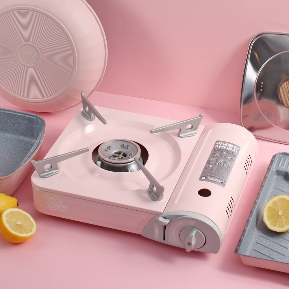 국산 고화력 휴대용가스렌지 가스버너 핑크블룸플러스