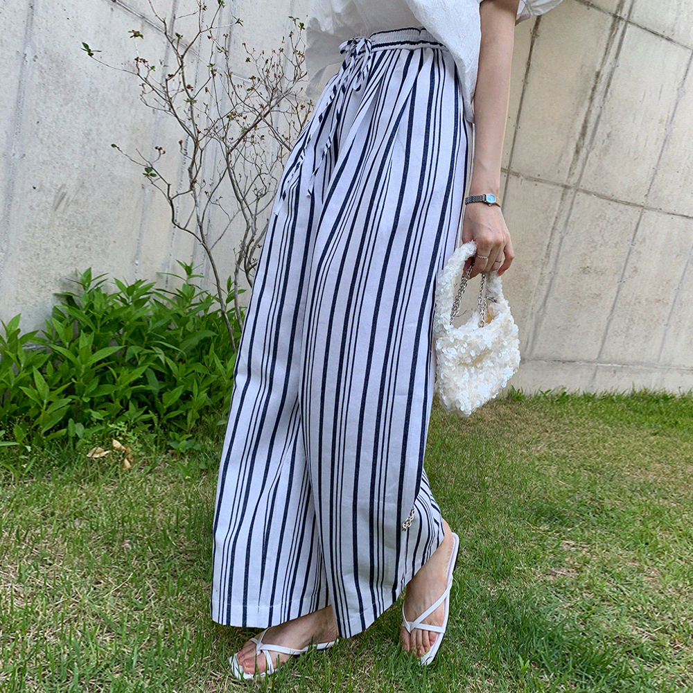 솔라비 스트라이프 린넨 팬츠 - 상세 이미지 5