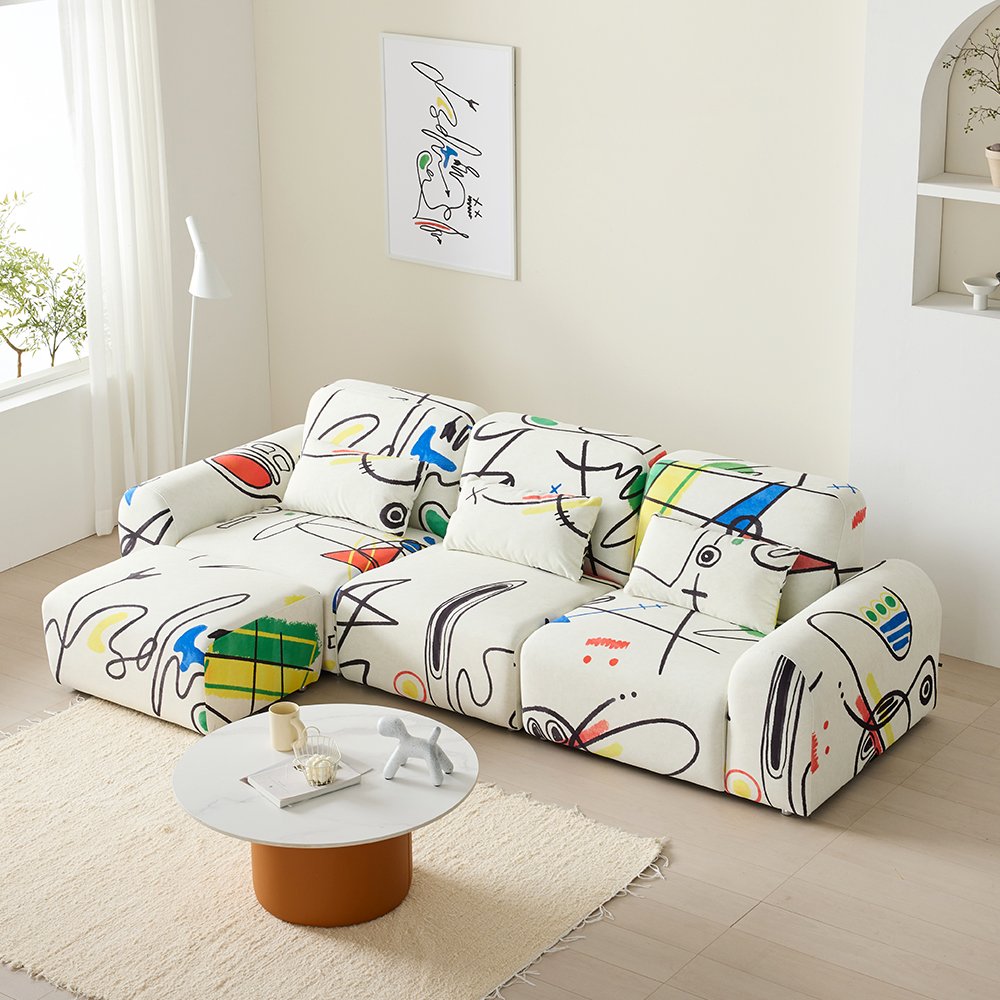 듀이 아트 4인용 쇼파 프리미엄 갤럭시 패브릭 모듈 소파 CL526