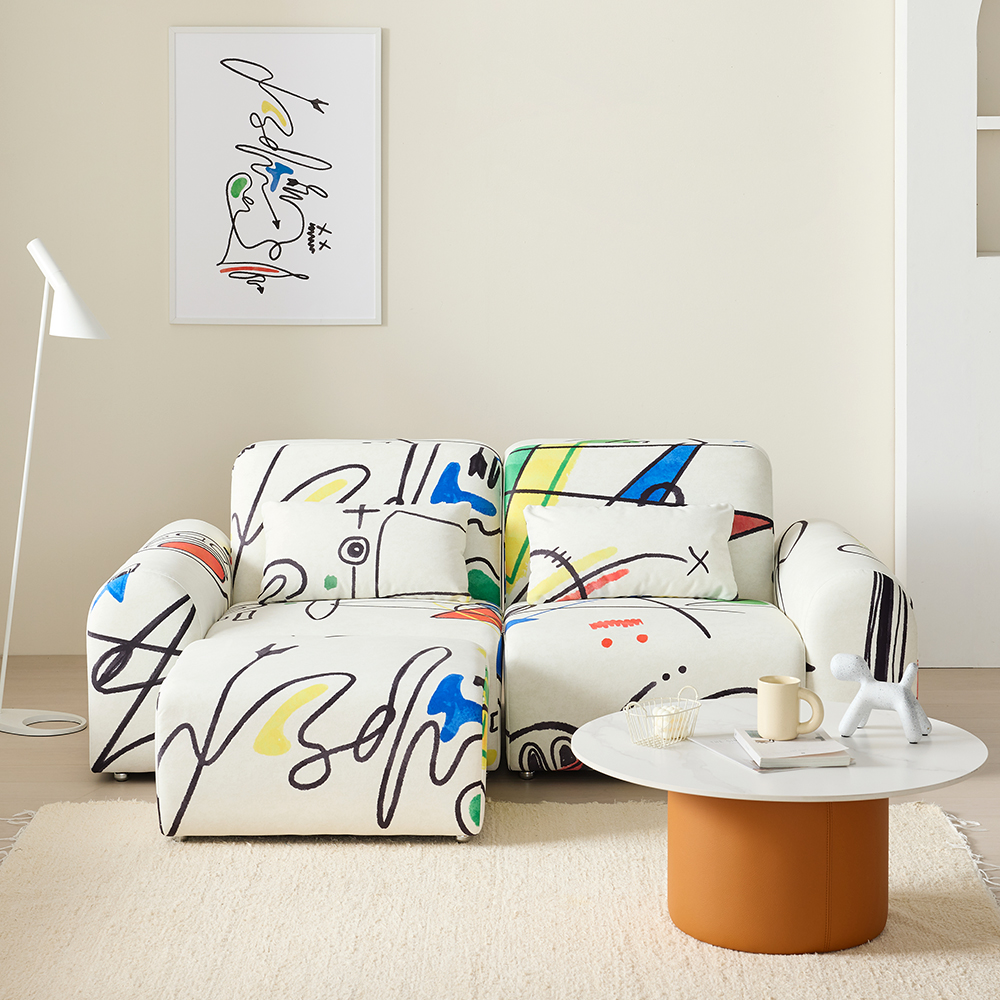 듀이 아트 3인용 쇼파 프리미엄 갤럭시 패브릭 모듈 소파 CL526