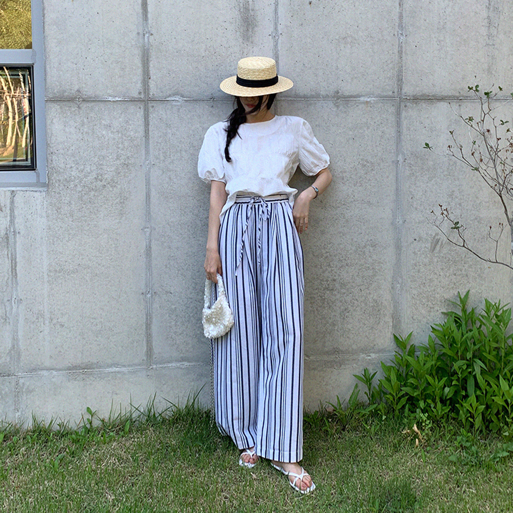 솔라비 스트라이프 린넨 팬츠 - 상세 이미지 4