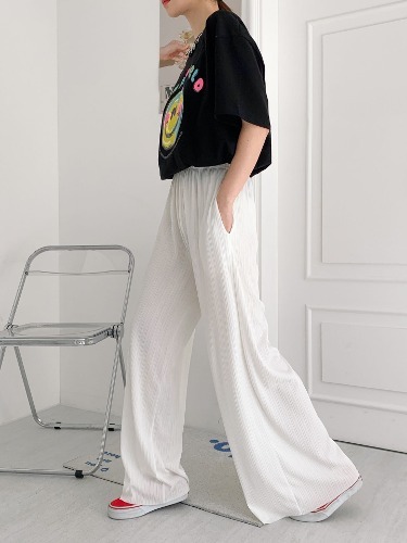 폼나나 Pomnana 루즈핏 와이드 긴바지 차르르 데일리 편한 팬츠 - 상품 이미지