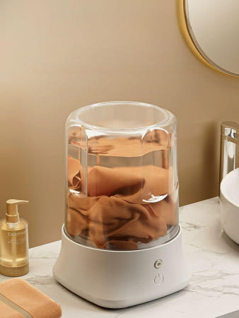 [해외]휴대용세탁기 미니 1인용 휴대용 무선 초소형 자동 빨래 스타더스트 화이트 단기 배터리 약 8회