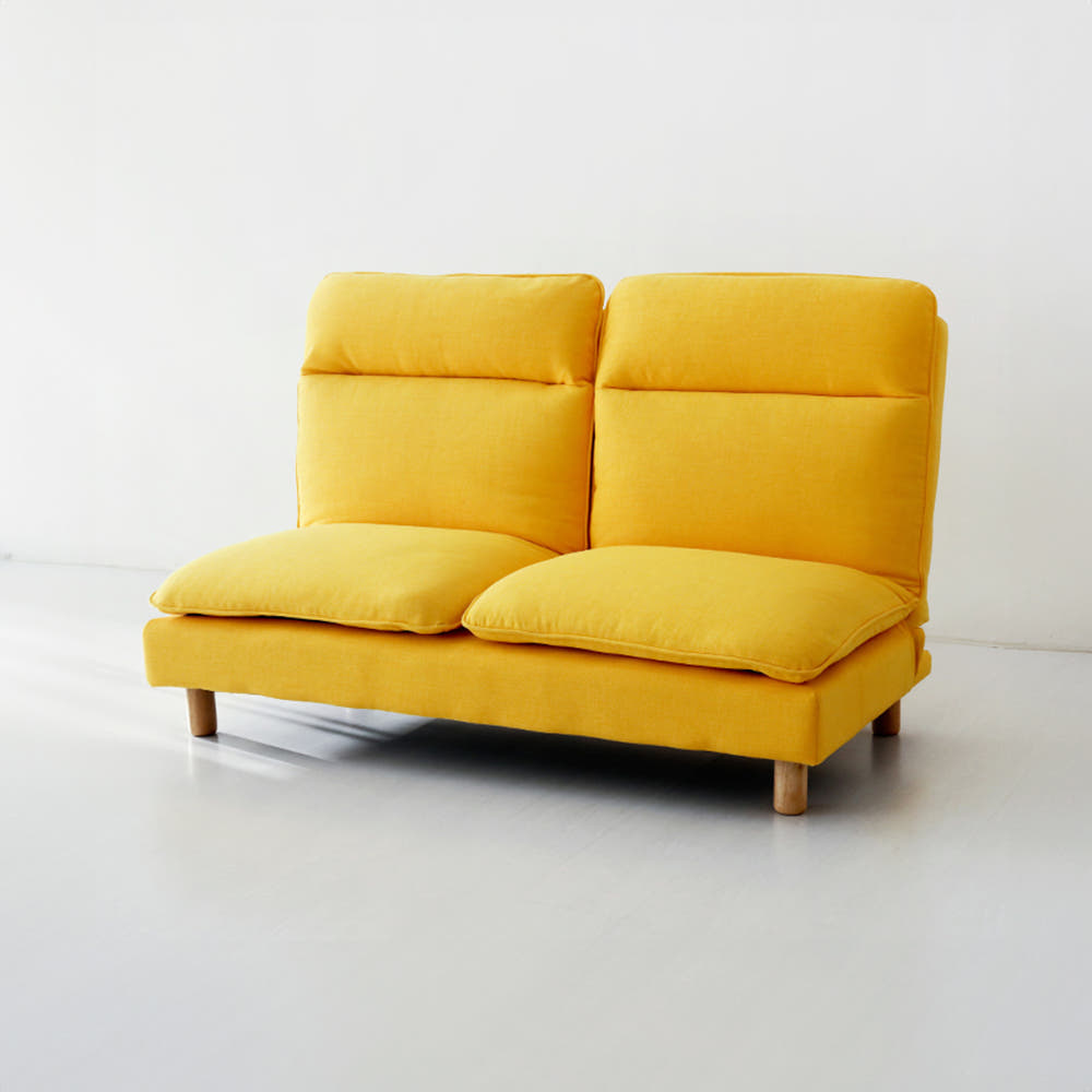 스텔라 2인 리클라이너 좌식소파 스툴미포함, 옐로우 9413.1982, 2인용