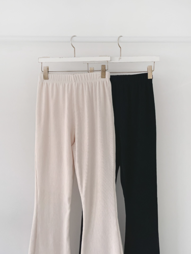 폼나나 Pomnana 슬림핏 기본 골지 긴바지 뉴부츠컷 데일리 편한 팬츠 - 상세 이미지 2