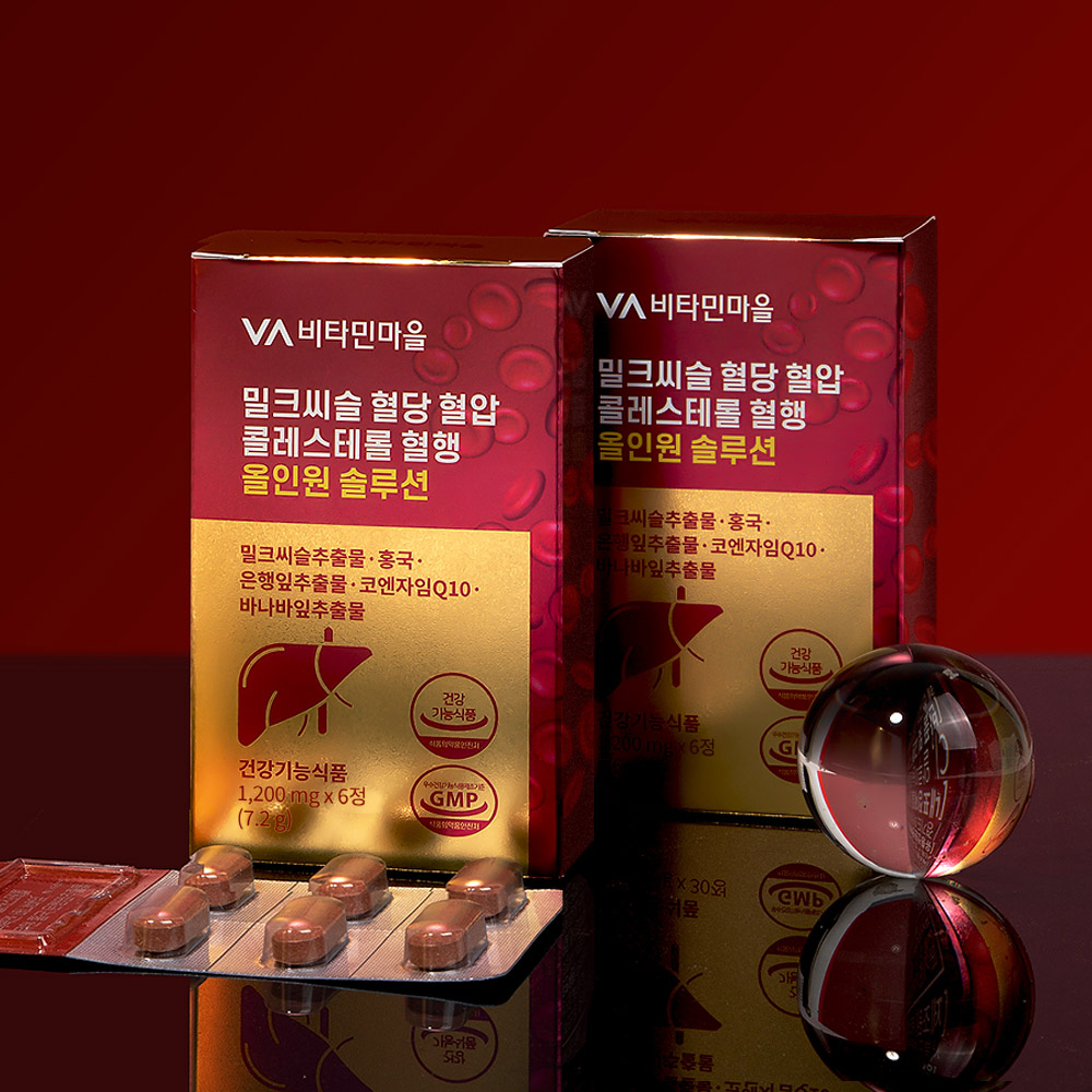 비타민마을 밀크씨슬 혈당 혈압 콜레스테롤 혈행 올인원 솔루션 6정, 1개 - 상세 이미지 5