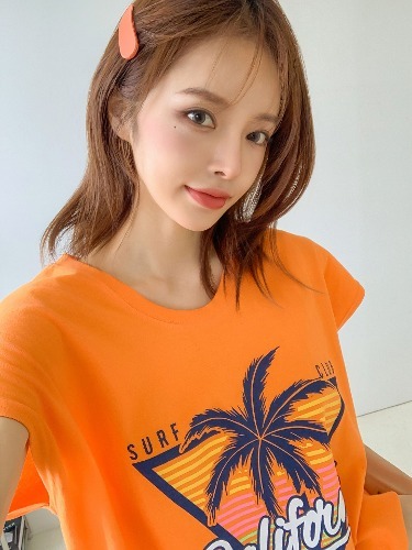 폼나나 Pomnana 오버핏 프린팅 민소매 클럽나시 여름 기본 티셔츠 - 상품 이미지