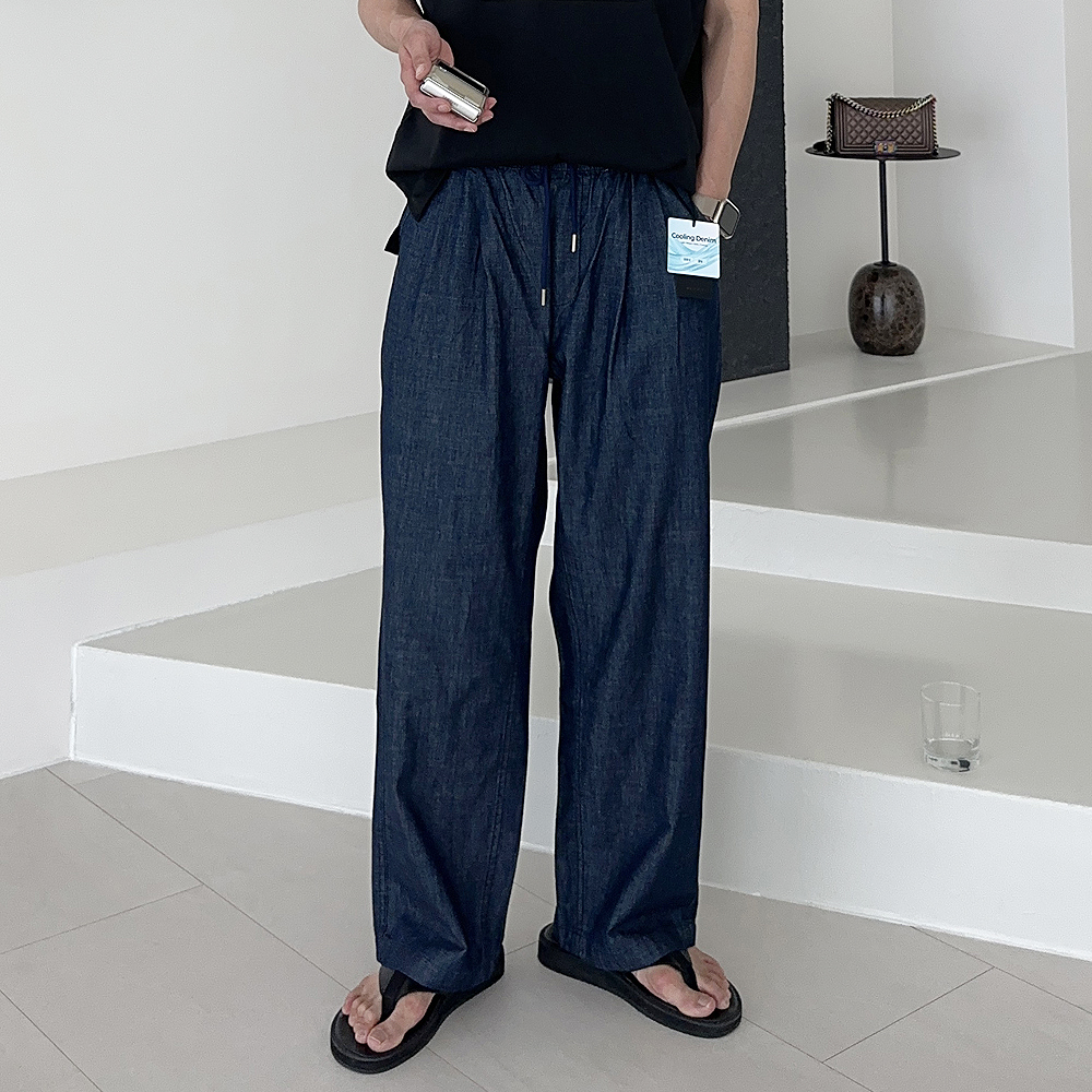 남자 청바지 빅사이즈 밴딩 쿨 아이스 팬츠 남자여름청바지