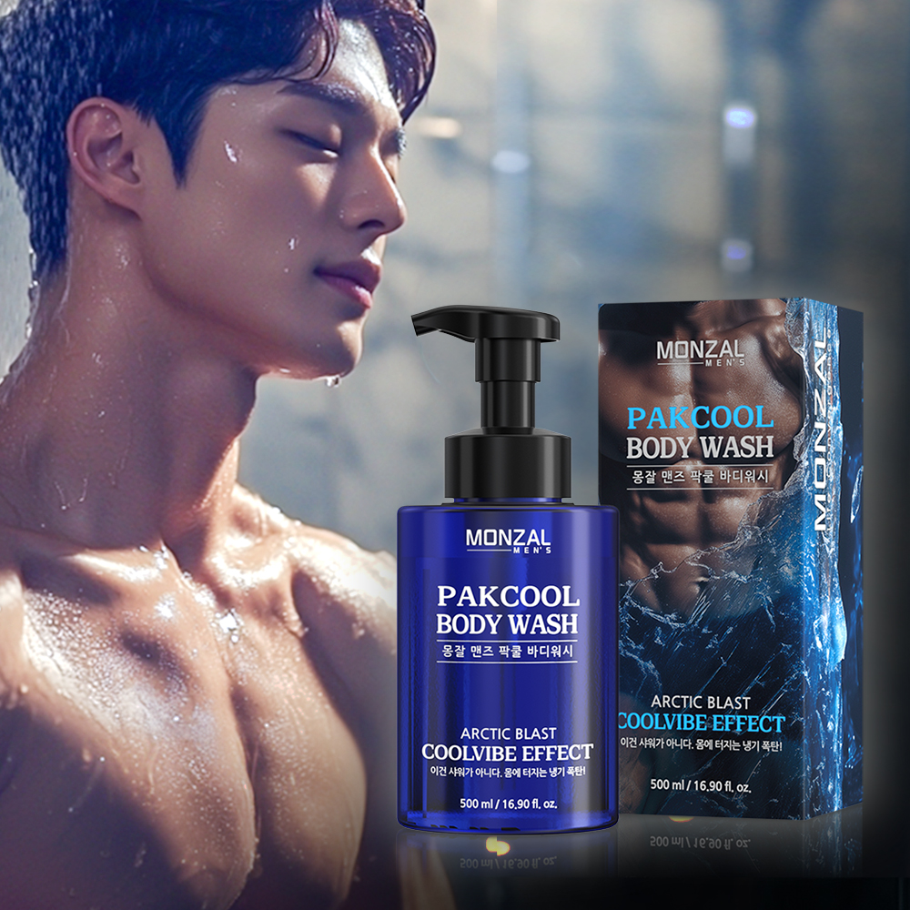 몽잘 맨즈 팍쿨 쿨링 바디워시 시원한 남성 바디클렌저 500ml, 1개 - 상품 이미지