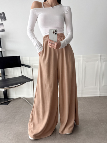 폼나나 Pomnana 루즈핏 와이드 긴바지 개미허리 데일리 편한 팬츠 - 상세 이미지 3