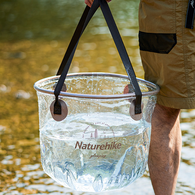 네이처하이크 캠핑 설거지통 10L 투명 캠프 바스켓 방수 식기 바구니