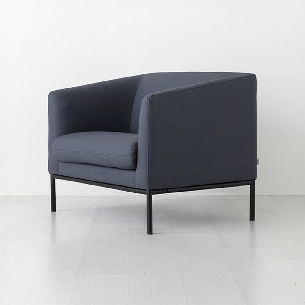 오띠모 1인 소파 F521-SO1 스툴미포함, 미드나잇네이비 5213.4887, 1인용