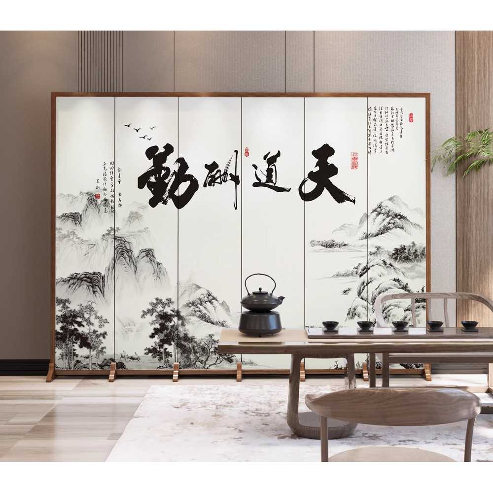 전통 민화 병풍 파티션 산수화 가림막 인테리어 차례 A형 6칸(180x240) - 상세 이미지 5