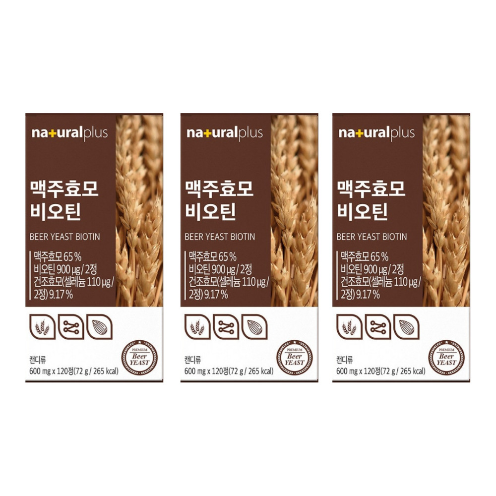 내츄럴플러스 맥주효모 비오틴 저온건조 먹는법 건강 닥터퍼멘트 약2달 120정, 3개 - 상품 이미지