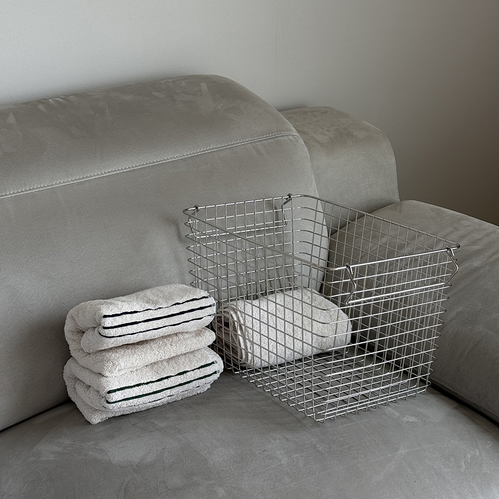 [단독] 철제 스텐 바구니 와이어 바스켓 다용도 수납 펜트리 정리 M