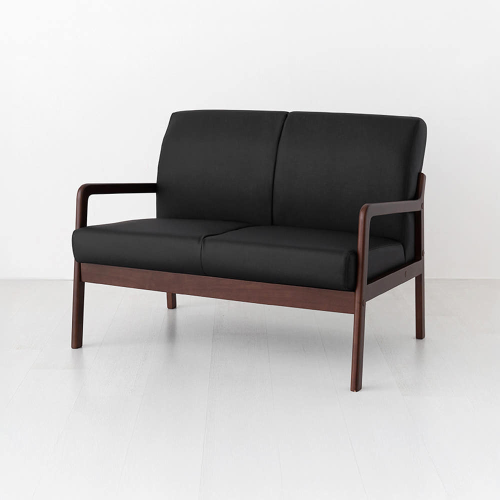 몽딜 2인 소파 스툴미포함, PU 블랙 3890.5414, 2인용