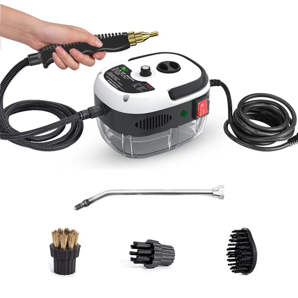 고압 고온 스팀 청소기 1.2L 무선 물걸레 핸디 미니 디지털 가정용 세척기 화이트