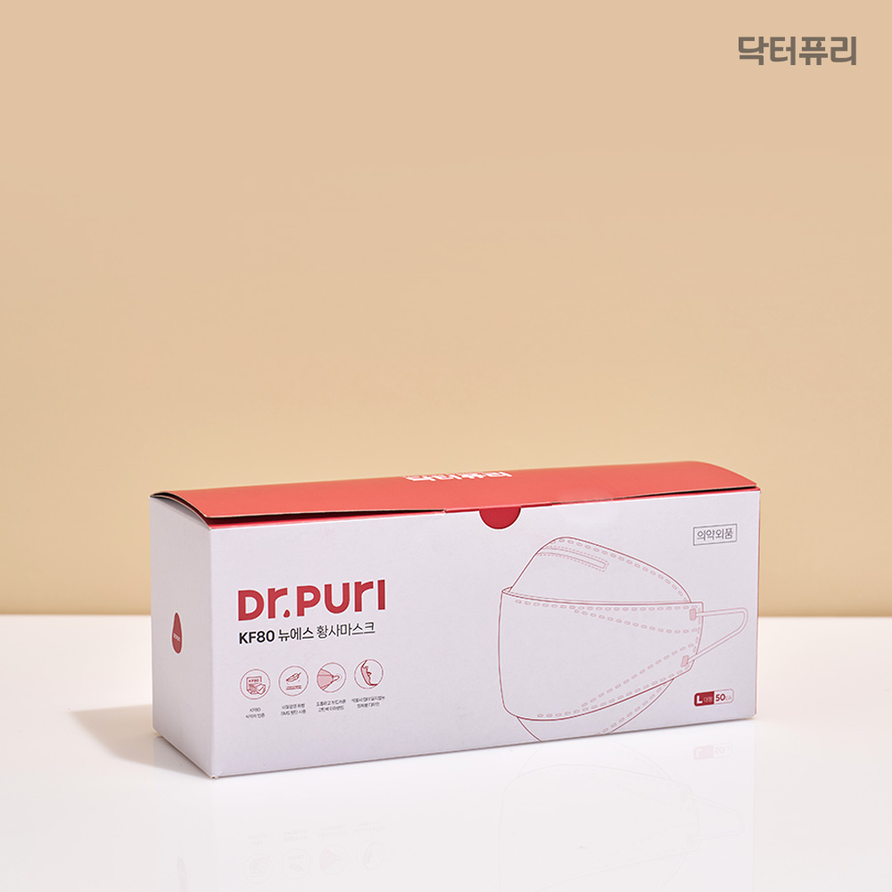 닥터퓨리 KF80 뉴에스 황사마스크 개별포장/번들포장 대형, 50개