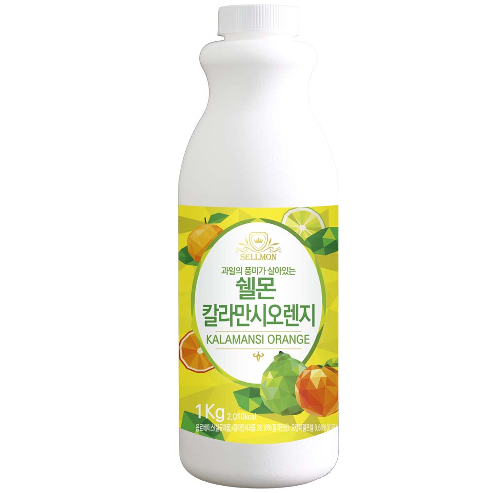 쉘몬 깔라만시오렌지 과일 농축액 음료베이스 1kg 에이드 스무디