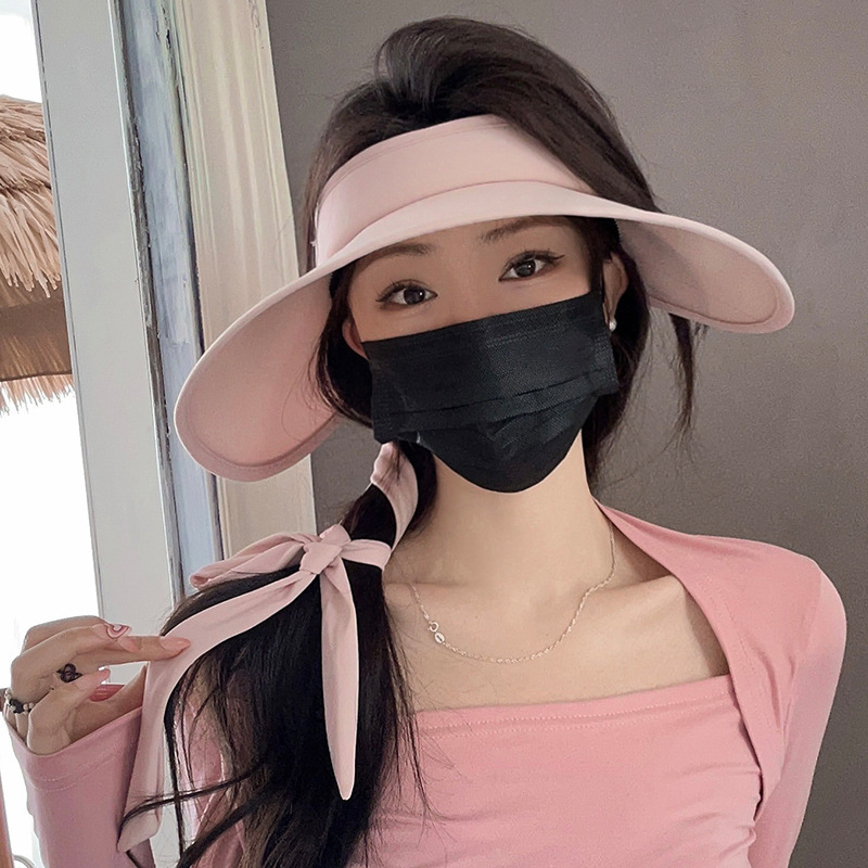 와이드 돌돌이 썬캡 챙넓은 모자 햇빛가리개 - 상세 이미지 5