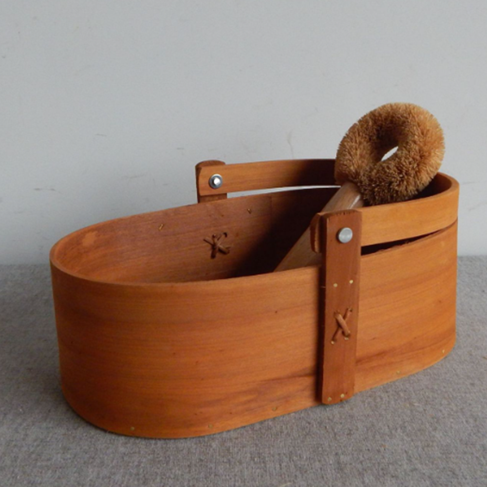 일본식 셰이커박스 욕실용바구니 보관함 피크닉바구니 나무 핸들 바구니 실목판 YR20141