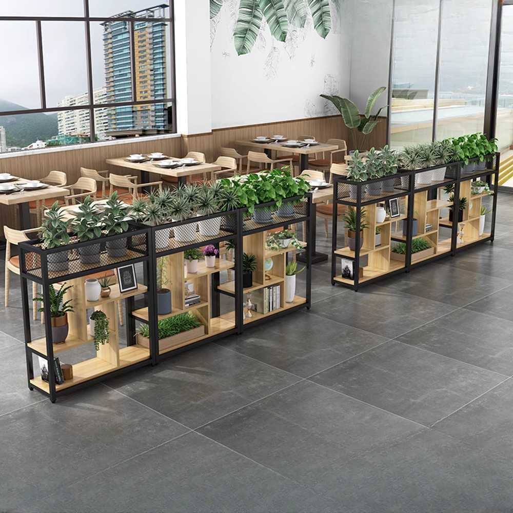 화분 파티션 공간 분리 울타리 가림막 다육이 가벽 80x29x110 로그+블랙 프레임 - 상세 이미지 2
