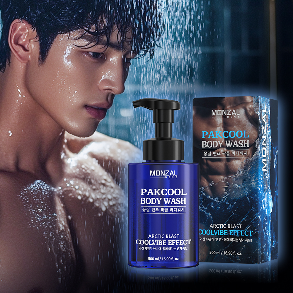 몽잘 맨즈 팍쿨 쿨링 바디워시 시원한 남성 바디클렌저 500ml, 1개 - 상세 이미지 2