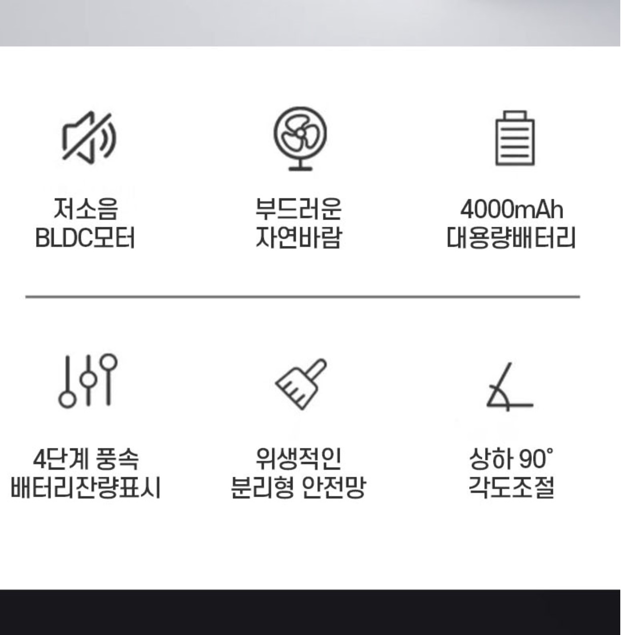 무선 충전용 선풍기 낚시 차박용선풍기 여행 여행용 텐트용선풍기 - 상세 이미지 3