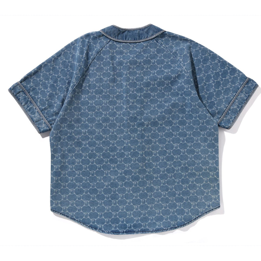 베이프 셔츠 COLLEGE MONOGRAM BASEBALL SS DENIM SHIRT 1L30-132-304 - 상세 이미지 4