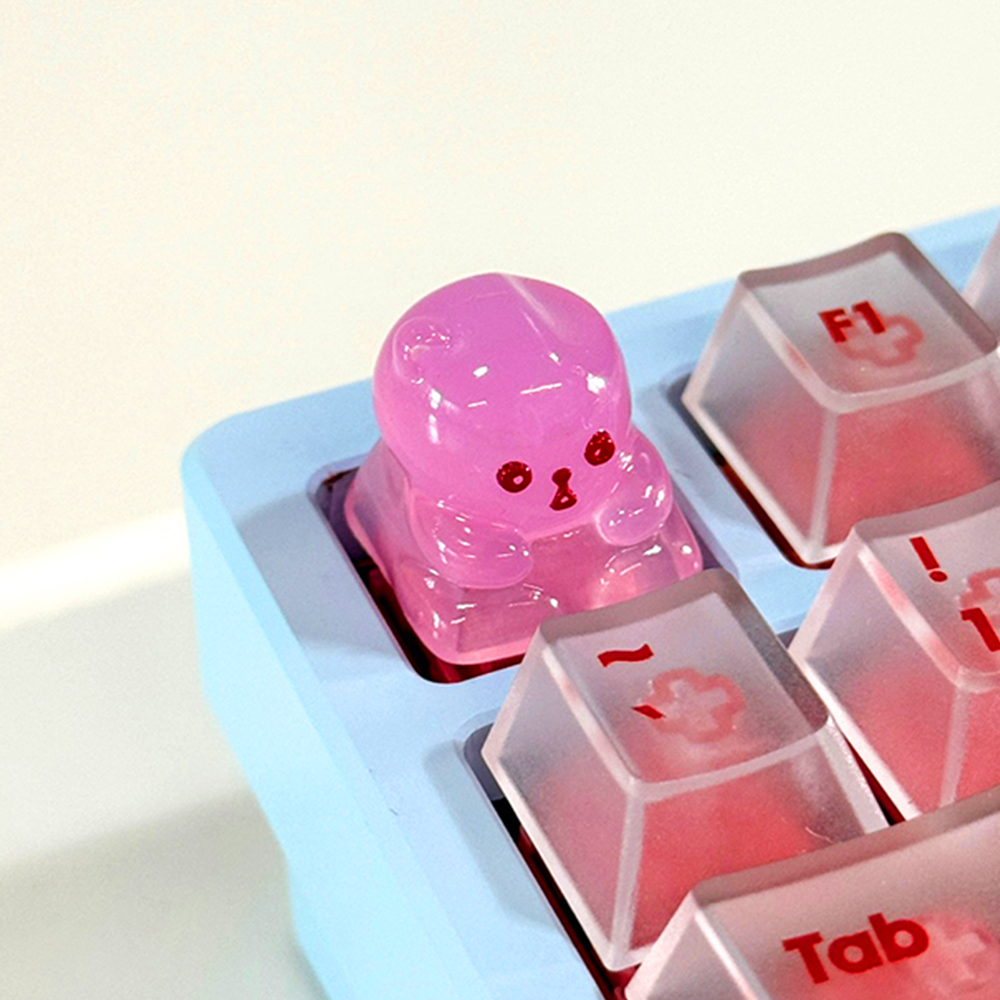 아티산 포인트키캡 귀여운 ESC LED투과 곰젤리 기계식키보드 커스텀키캡 포도곰