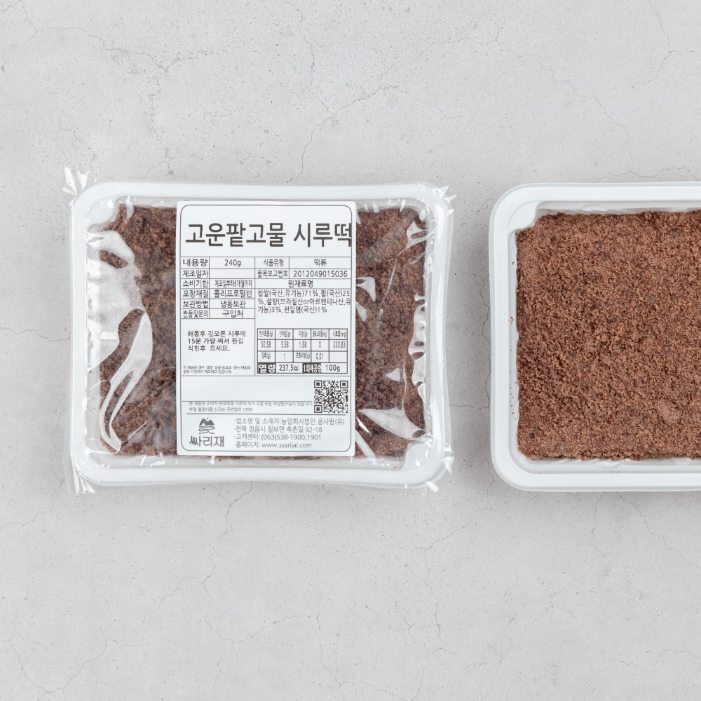 싸리재 팥떡 [ 고운 팥시루 찰떡 240g ] 생일상 고사떡 찹쌀떡 팥시루떡 - 상세 이미지 2