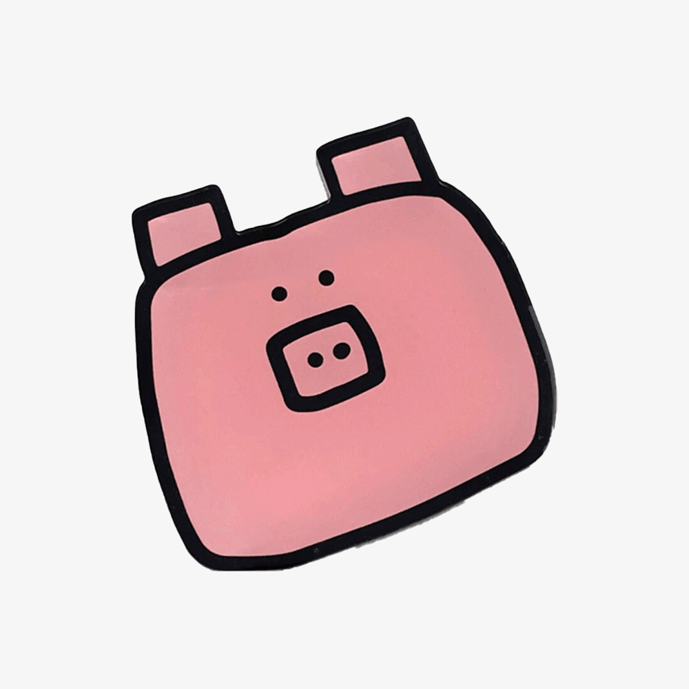 스마일 핑크피그 컵받침 코스터 인테리어 소품 생일 선물 - 상품 이미지