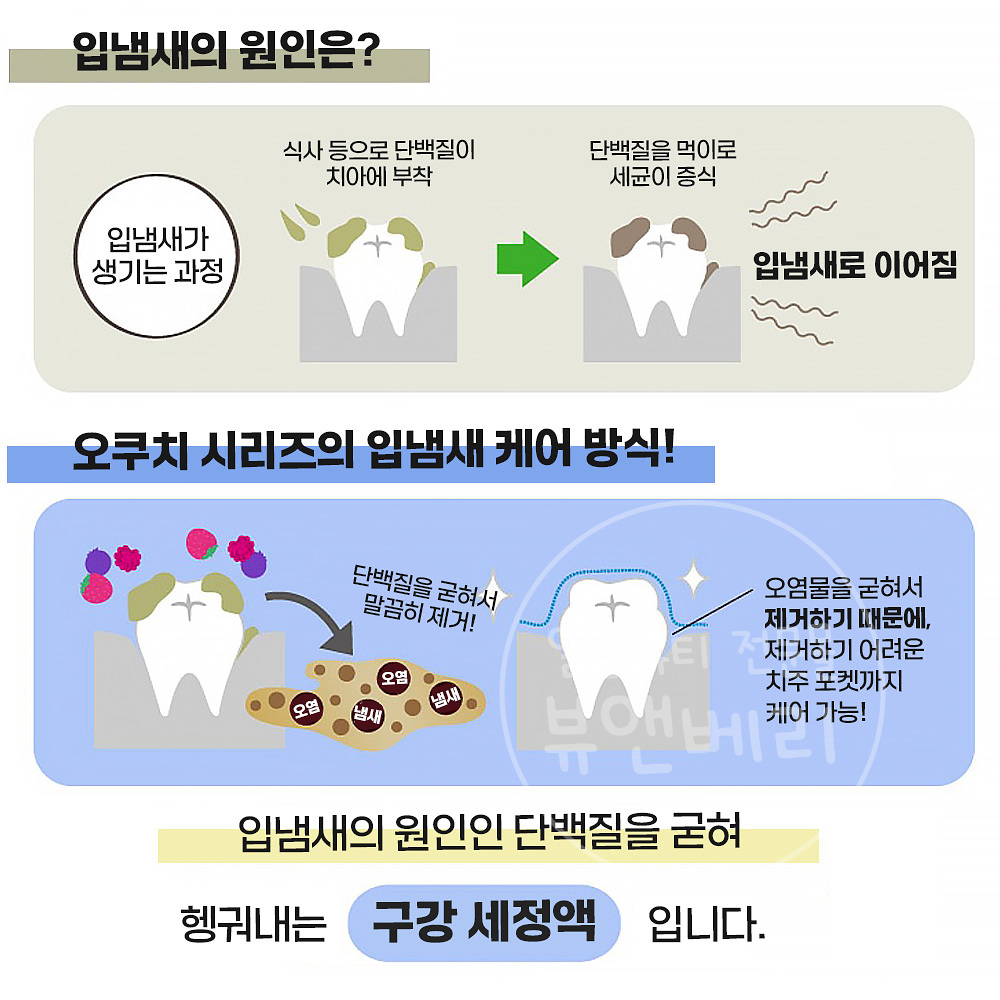 오쿠치 가글 구강 청결제 입냄새 제거제 피치맛 5개입