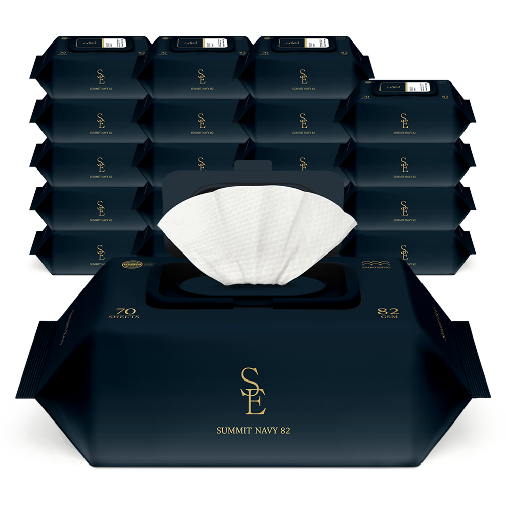 스마트에코 써밋 네이비 82g 엠보 70매 20팩 캡형 아기 물티슈