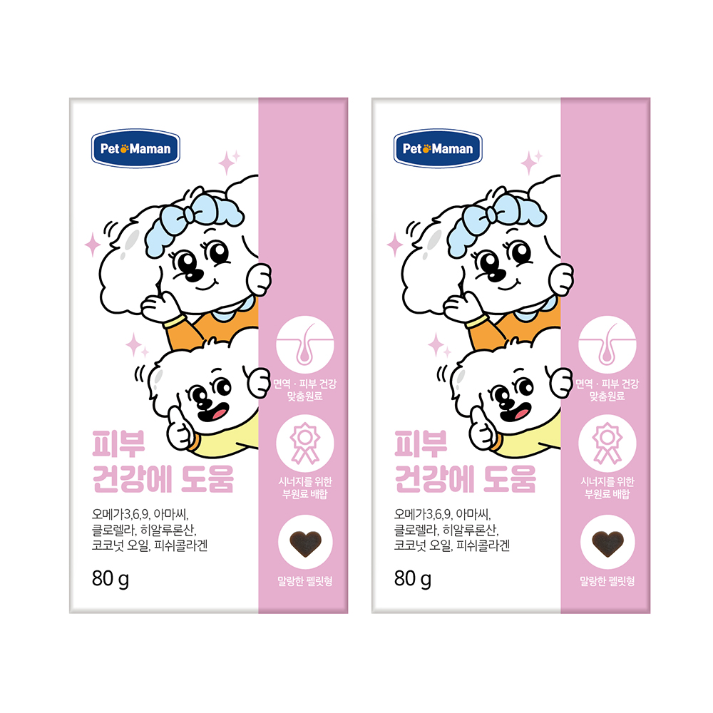 펫또마망 프리미엄 강아지 영양제 면역력 피부+모발, 80g, 2개