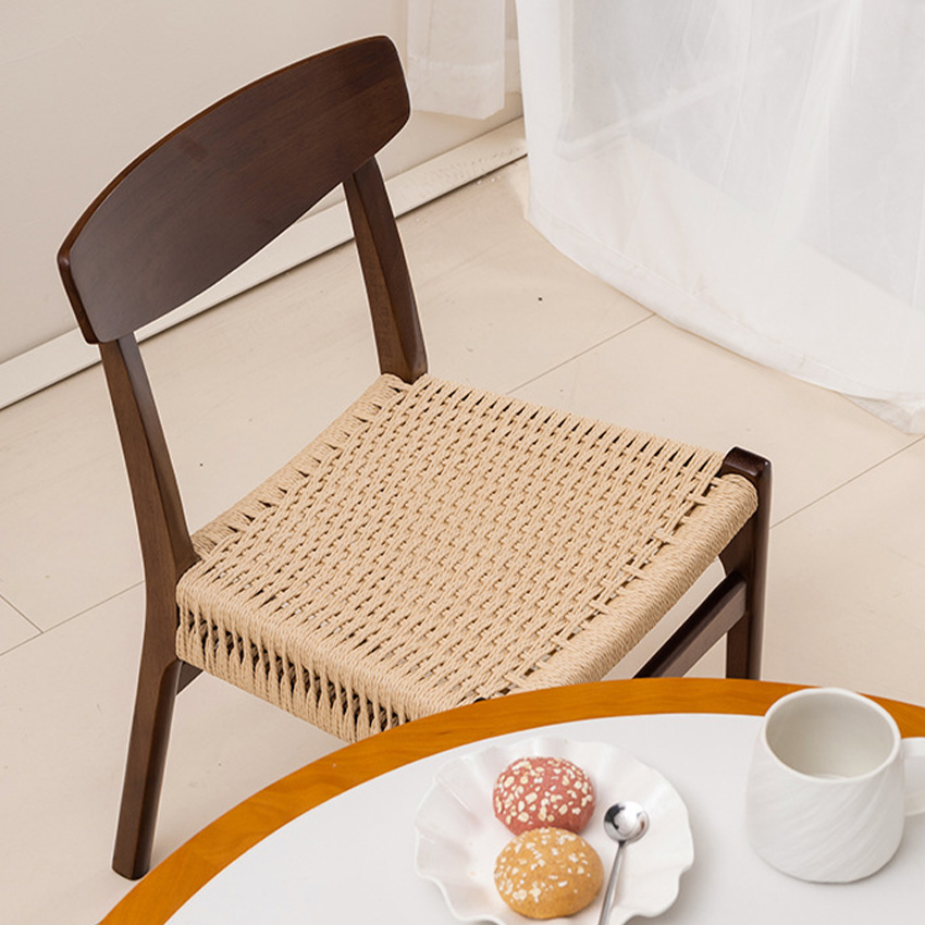 노르딕 라탄 라운드 원목 식탁 체어 Nordic Rattan Chair - 상세 이미지 5