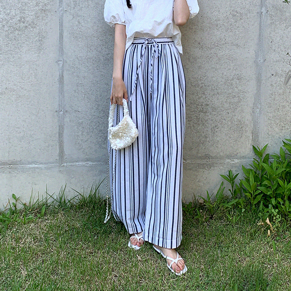 솔라비 스트라이프 린넨 팬츠 - 상세 이미지 2