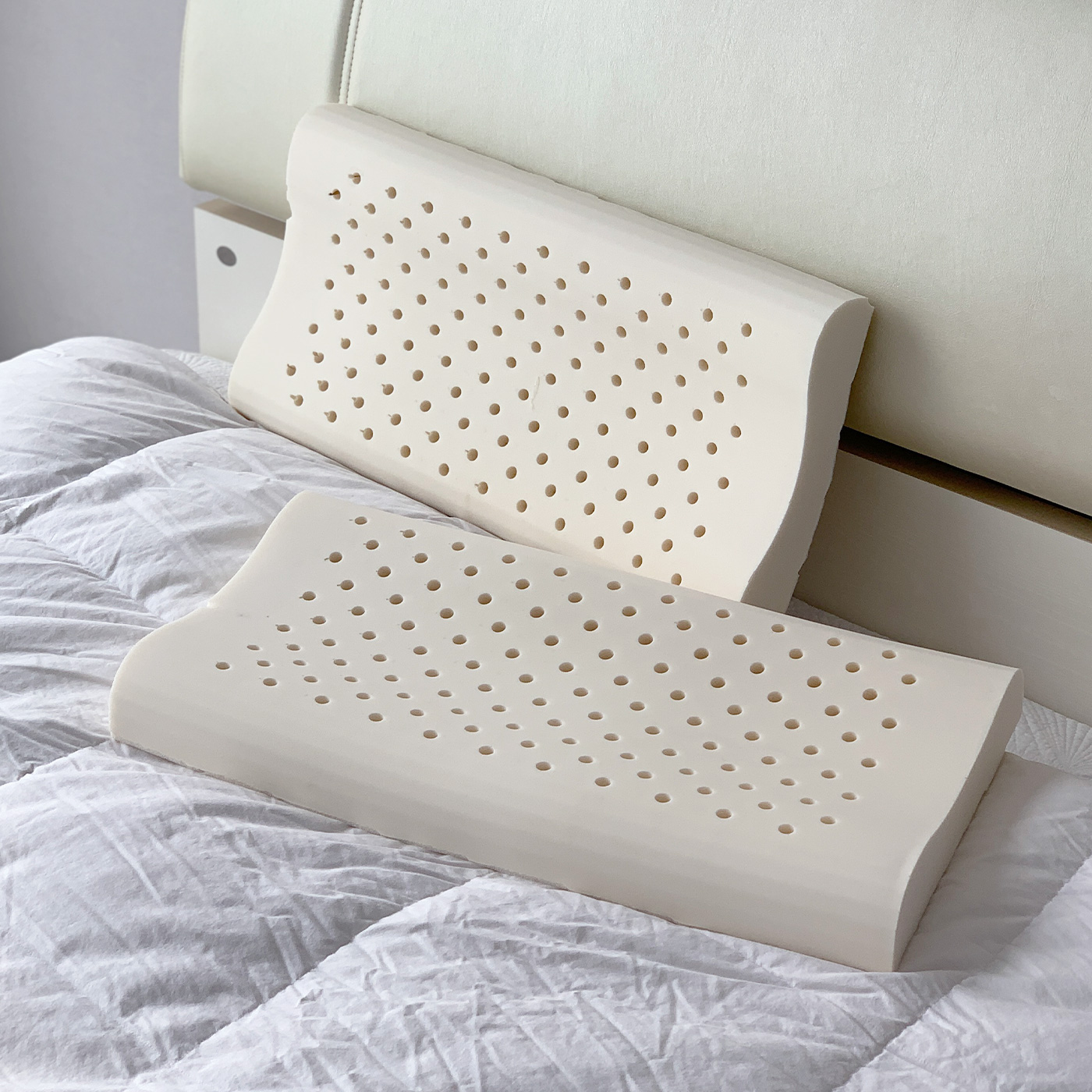 아카시아홈 낮은 경추베개 천연라텍스 굴곡 거북목 일자목베개