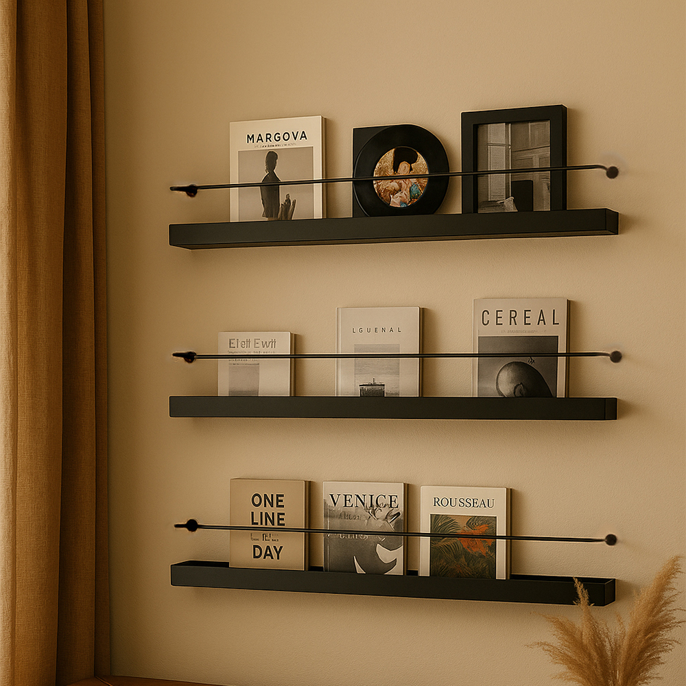 책 선반 거실 다용도 벽걸이 수납 랙 철제 진열 장식대