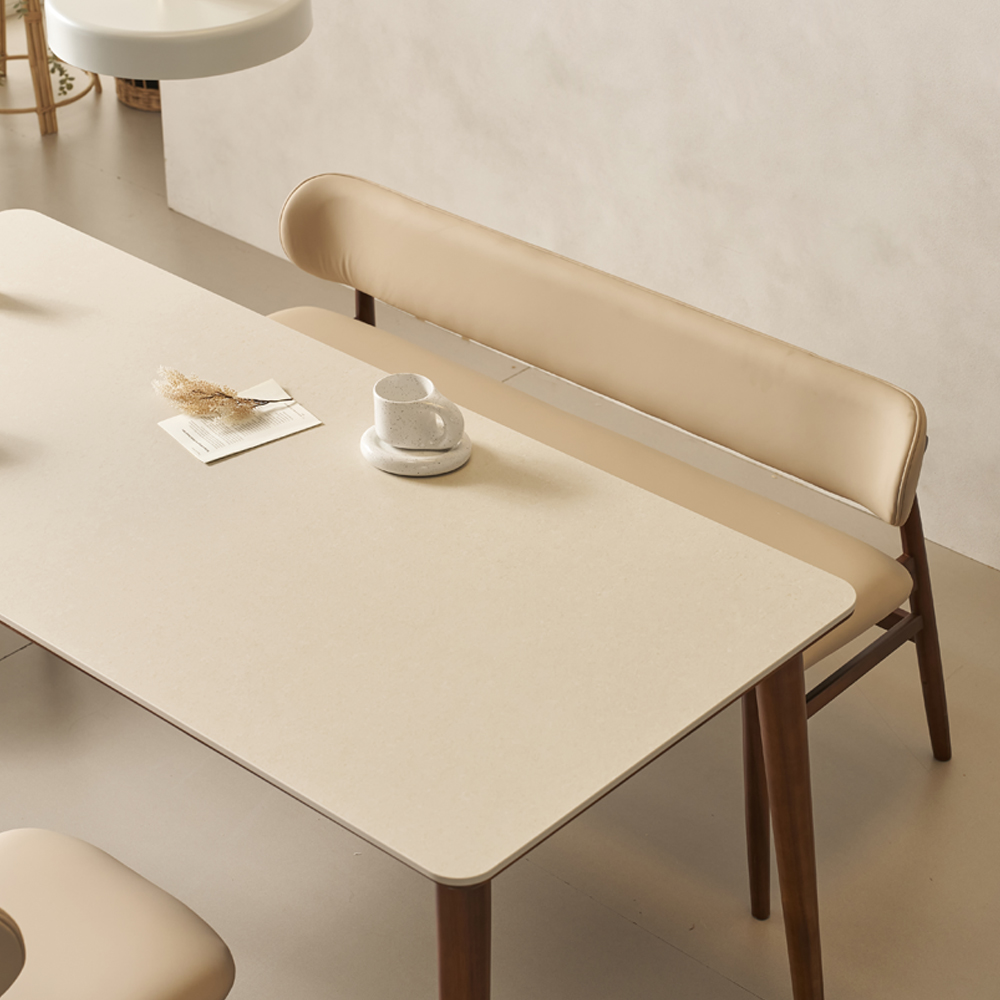 마드리 6인용 원목 세라믹식탁 세트 포세린 상판 테이블 식탁+의자6, 1800mm, 월넛