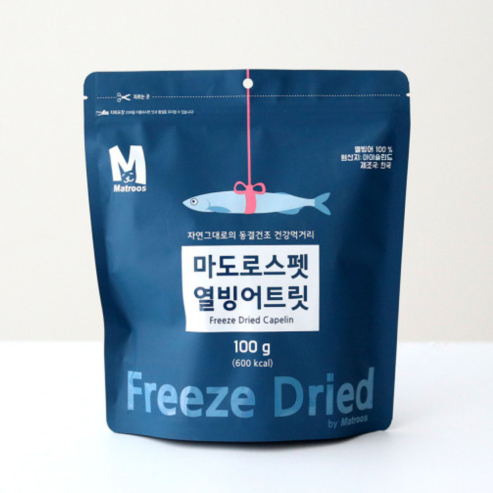 마도로스펫 열빙어트릿 100g(대용량) 동결건조간식 강아지 고양이열빙어