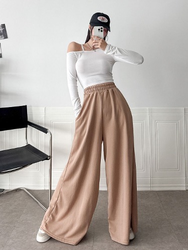 폼나나 Pomnana 루즈핏 와이드 긴바지 개미허리 데일리 편한 팬츠 - 상품 이미지