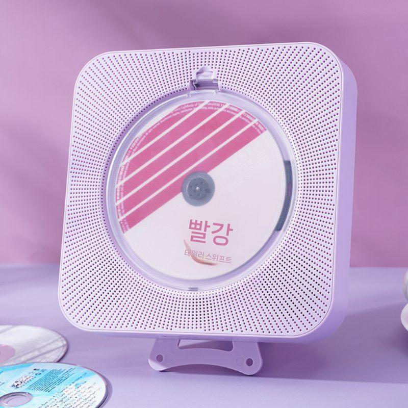 Yuexin CD 플레이어 CD 재생기 벽걸이형 블루투스 스피커 영어 학습 CD 재생 가능 화이트/충전식+커버+블루투스X - 상세 이미지 2
