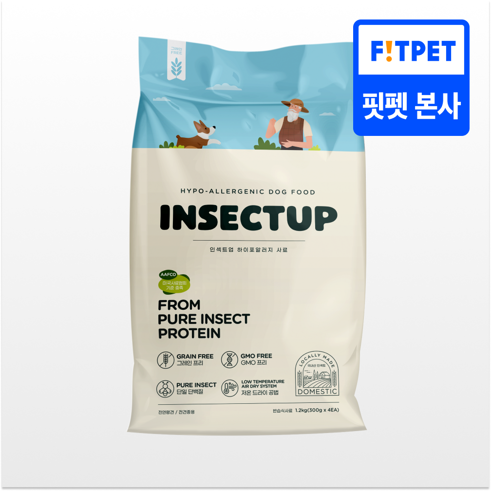 인섹트업 오리지널 강아지 알러지 사료 소프트 눈물 곤충 단일단백질 올라이프, 1.2kg, 1개