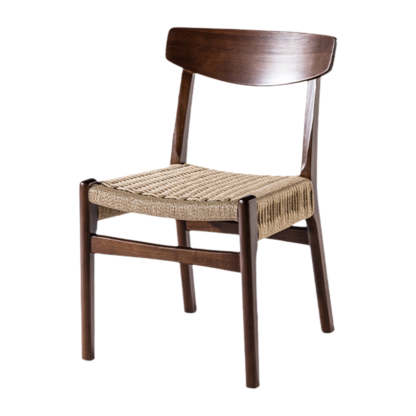 노르딕 라탄 라운드 원목 식탁 체어 Nordic Rattan Chair - 상품 이미지